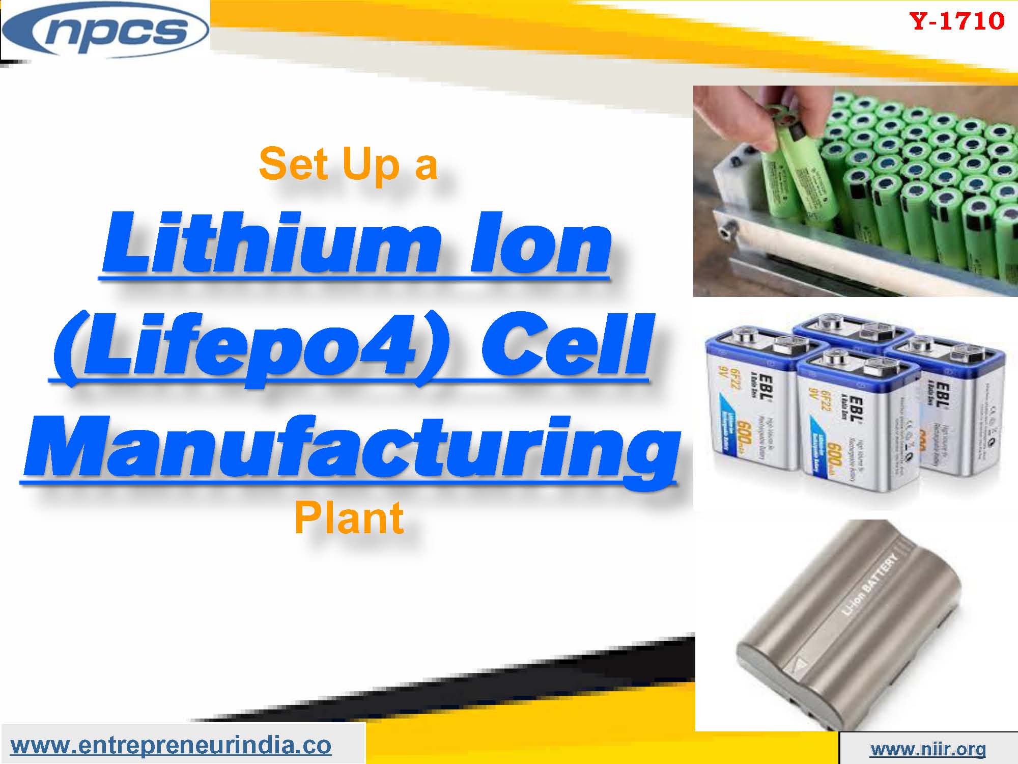 Set Up a Lithium Ion (Lifepo4) Cell Manufacturing Plant