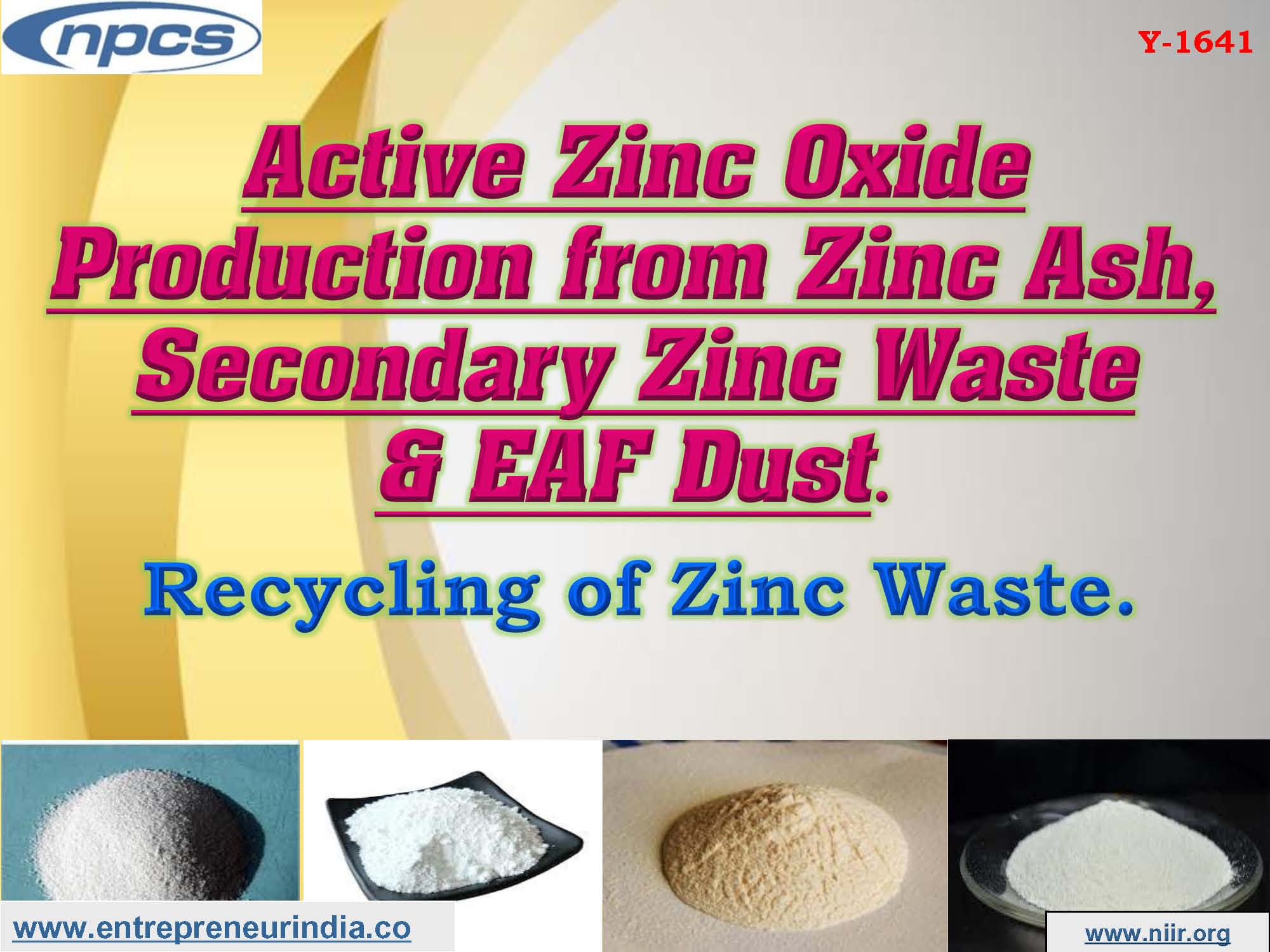 Active Zinc Oxide Production from Zinc Ash, Secondary Zinc Waste & EAF Dust