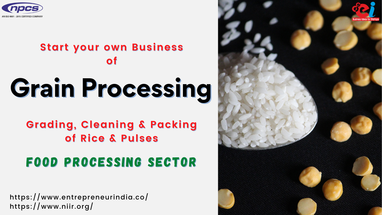 Start your own Business of Grain Processing Grading, Cleaning and Packing of Rice and Pulses Food processing Sector