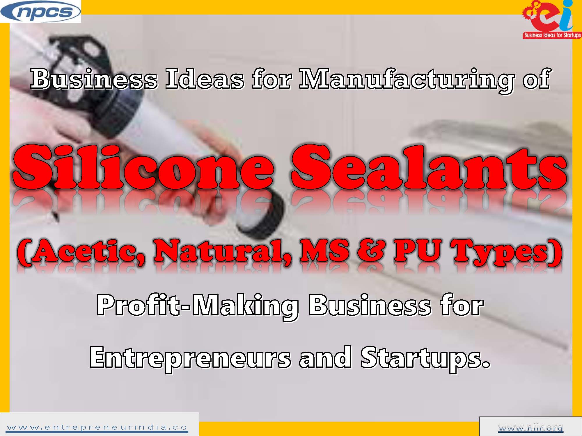 Business Ideas for Manufacturing of Silicone Sealants Acetic, Natural, MS and PU Types Profit Making Business for Entrepreneurs and Startups