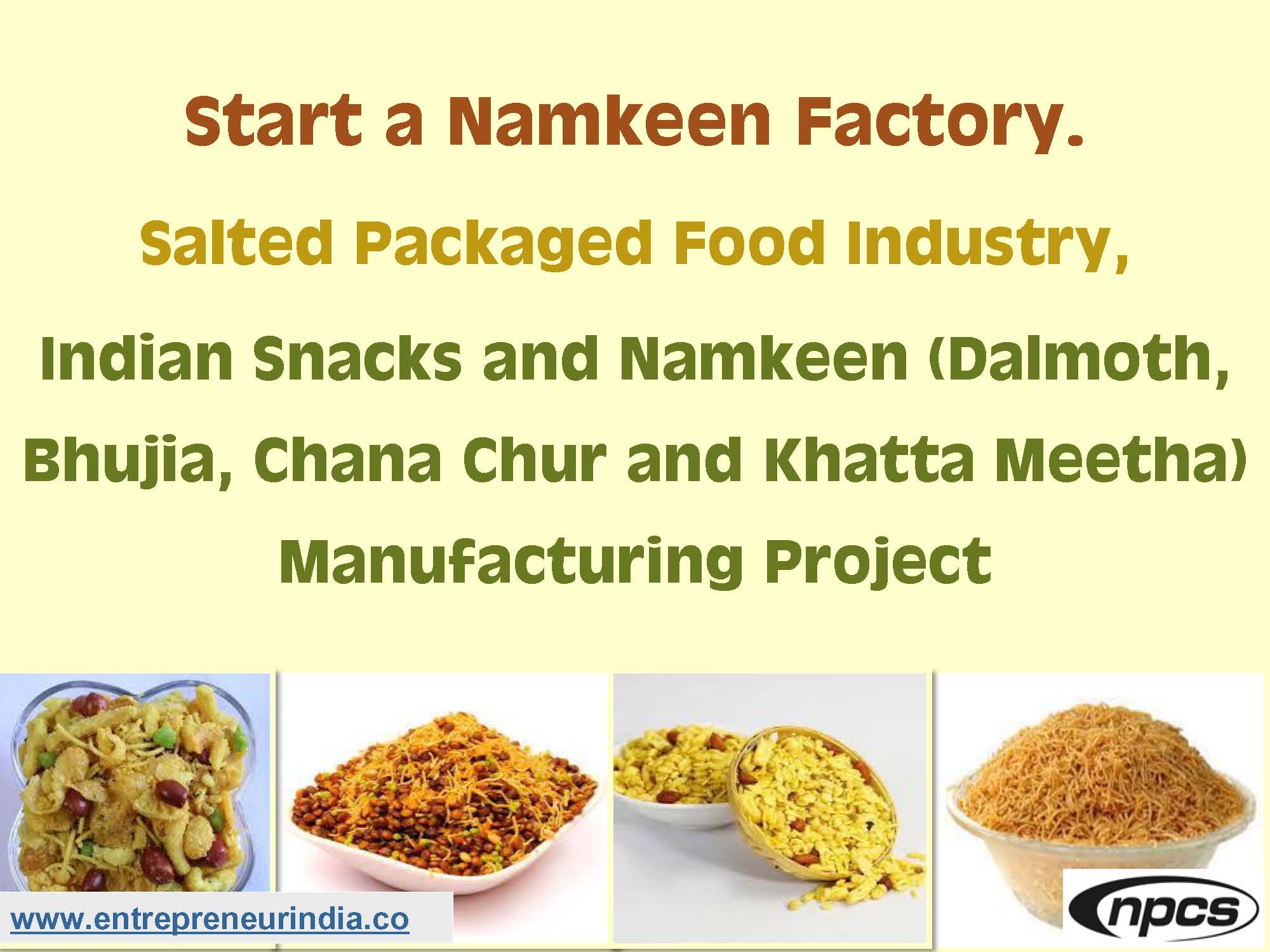 Start a Namkeen Factory. Salted Packaged Food Industry