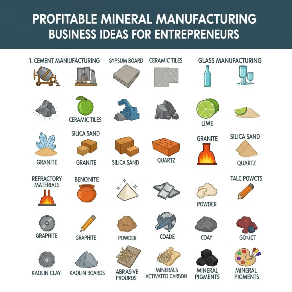 Mineral manufacturing business ideas