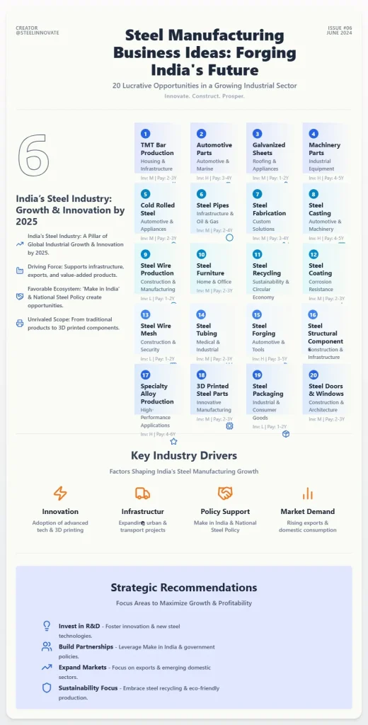 Top 20 Steel Manufacturing Business Ideas