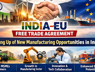 India–EU Free Trade Agreement highlighting manufacturing growth, exports, and new business opportunities