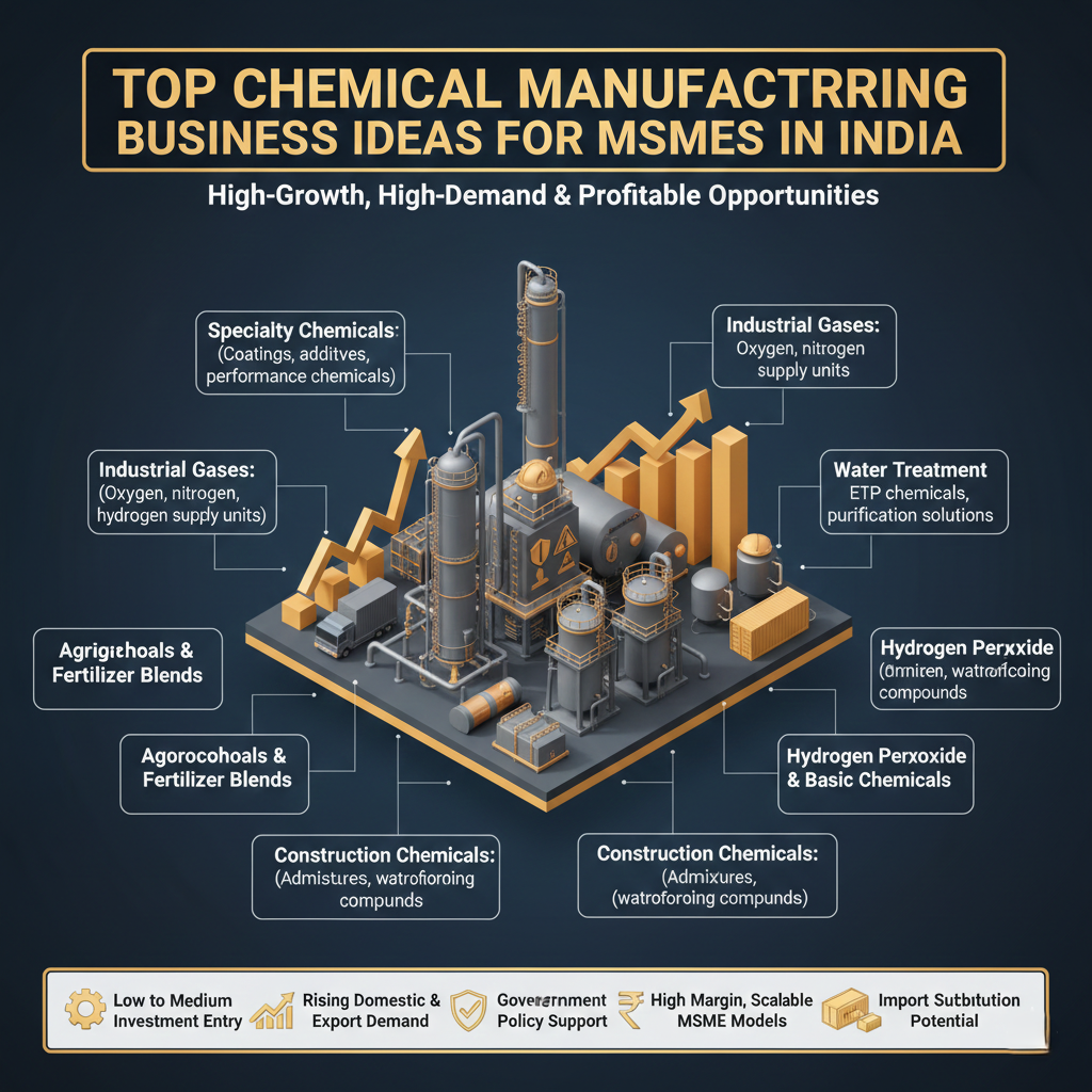 Chemical business ideas India manufacturing plant setup