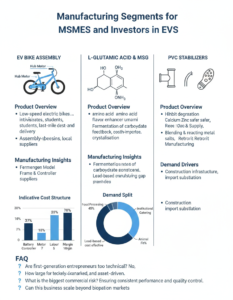 Manufacturing Segments for MSMEs and Investors in EVs