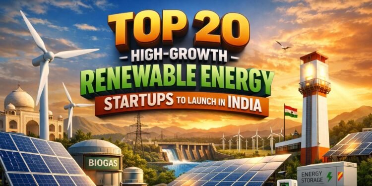 renewable energy startups in India solar wind biomass manufacturing
