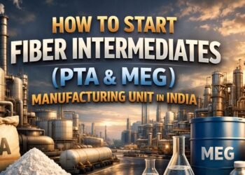 fiber intermediates manufacturing India process diagram showing PTA and MEG production