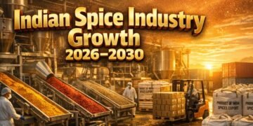 Indian spices collection showing turmeric chilli cumin and cardamom from India