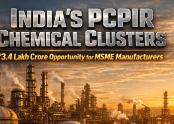 India PCPIR chemical clusters map showing Dahej Vizag Kakinada and Paradeep regions