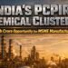 India PCPIR chemical clusters map showing Dahej Vizag Kakinada and Paradeep regions