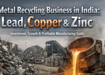 Metal recycling plant in India processing scrap materials