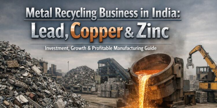 Metal recycling plant in India processing scrap materials