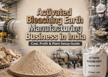 Bleaching earth production process using bentonite clay in industrial factory