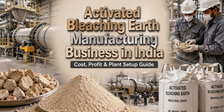 Bleaching earth production process using bentonite clay in industrial factory