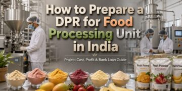 Food processing unit machinery setup in India for industrial production