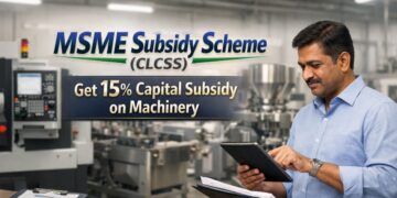 MSME CLCSS scheme 15 percent capital subsidy on machinery India