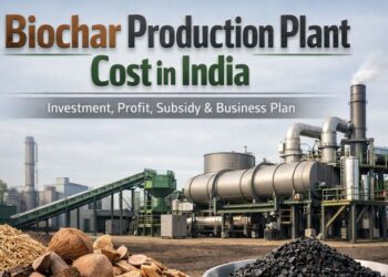 Biochar production plant setup in India with pyrolysis machine