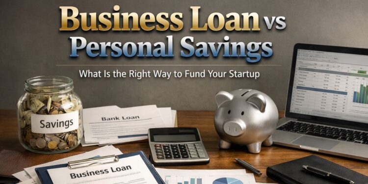 Business Loan vs Personal Savings comparison for startup funding in India