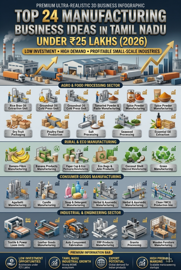 manufacturing business ideas in Tamil Nadu small scale industry