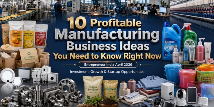 Entrepreneur India Magazine April 2026 manufacturing business ideas