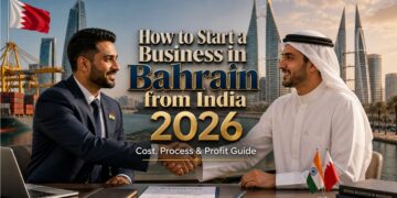 Start business in Bahrain from India skyline view showing GCC business hub
