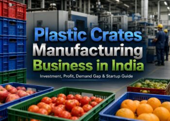 Plastic crates used in logistics and agriculture in India