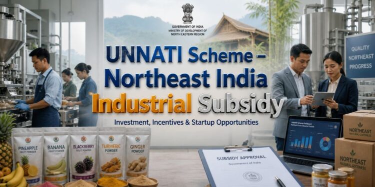 UNNATI Scheme India capital subsidy 30 percent Northeast manufacturing