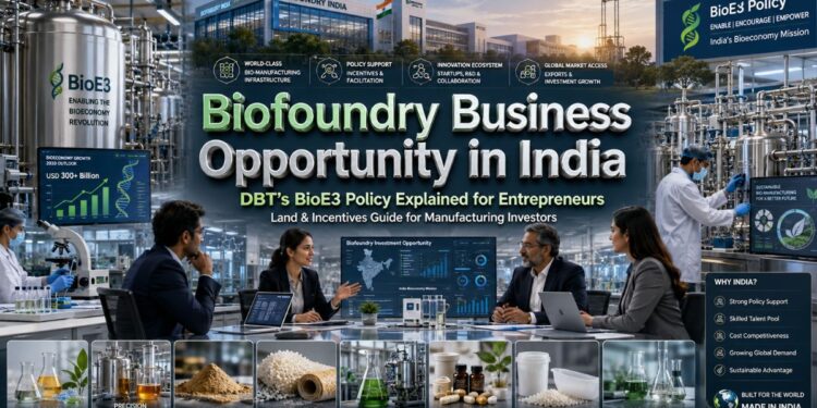 Biofoundry laboratory under India BioE3 policy for biotechnology manufacturing