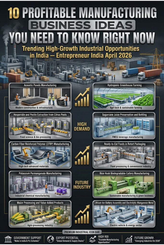 Entrepreneur India Magazine April 2026 manufacturing business ideas