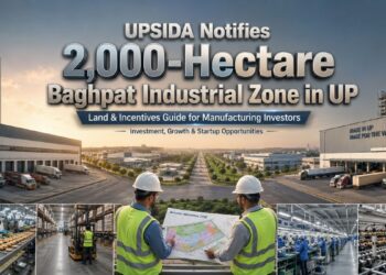 UPSIDA Baghpat Industrial Zone map showing 2000 hectares industrial