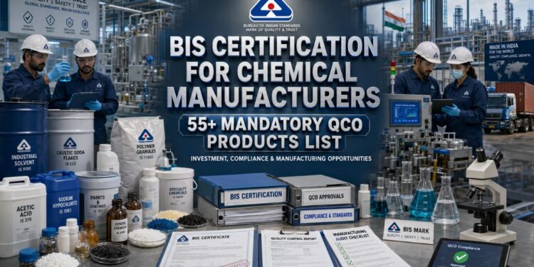 BIS Certification Chemicals and Mandatory QCO Products List in India