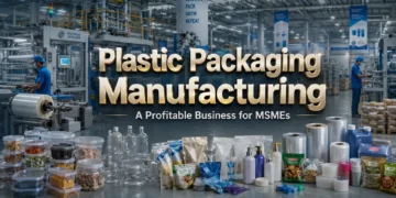 Plastic packaging manufacturing plant with extrusion and printing machines MSME India setup