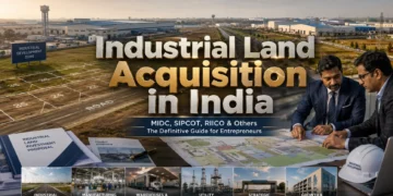 Industrial land acquisition in India through MIDC, SIPCOT and RIICO
