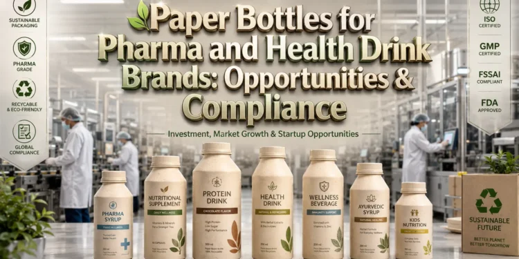 Paper bottle for pharma and health drinks sustainable packaging eco friendly alternative to plastic bottles in India