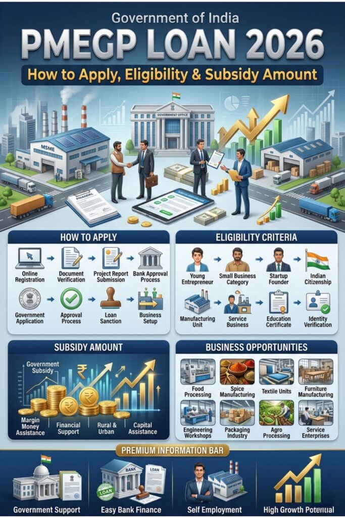 PMEGP Loan Scheme 2026 application process eligibility subsidy details MSME government scheme India