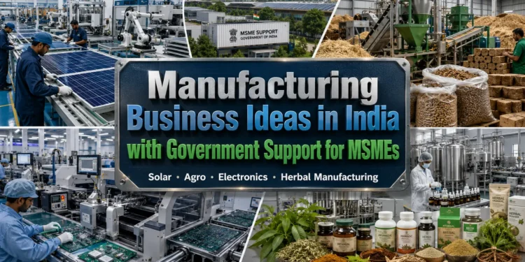 Manufacturing Business Ideas in India: Government Support