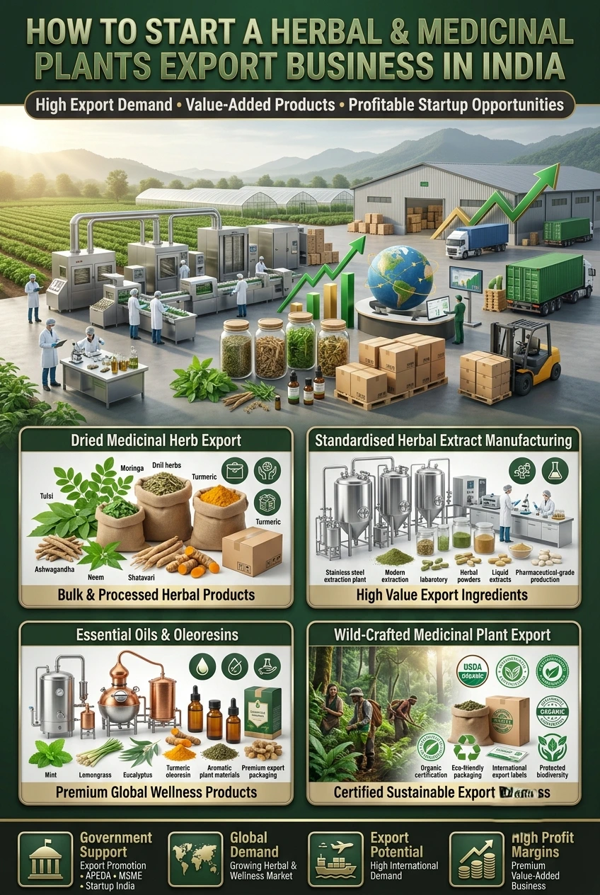 Herbal and medicinal plants export business in India