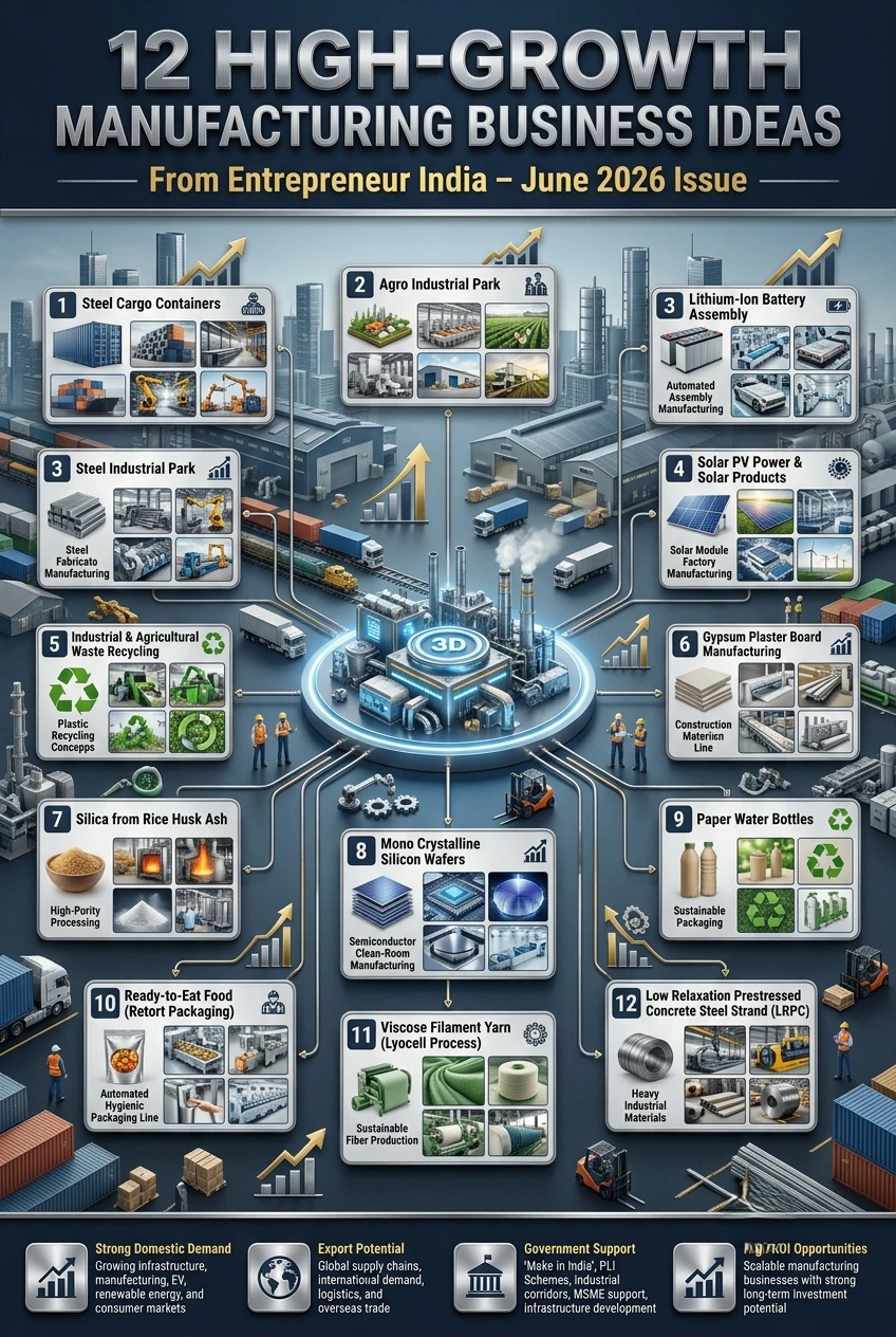 12 High Growth Manufacturing Business Ideas India
