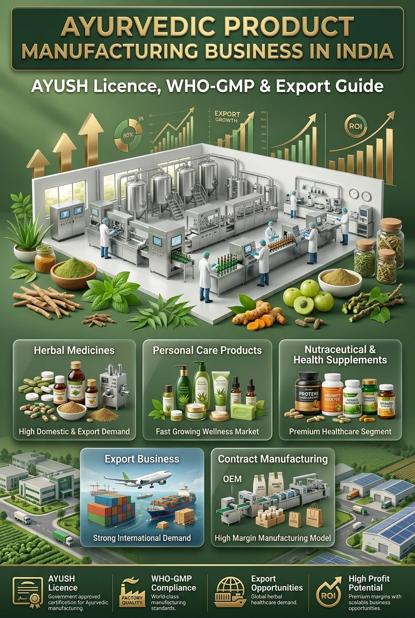 Ayurvedic Product Manufacturing Business in India | AYUSH Licence & WHO-GMP Plant