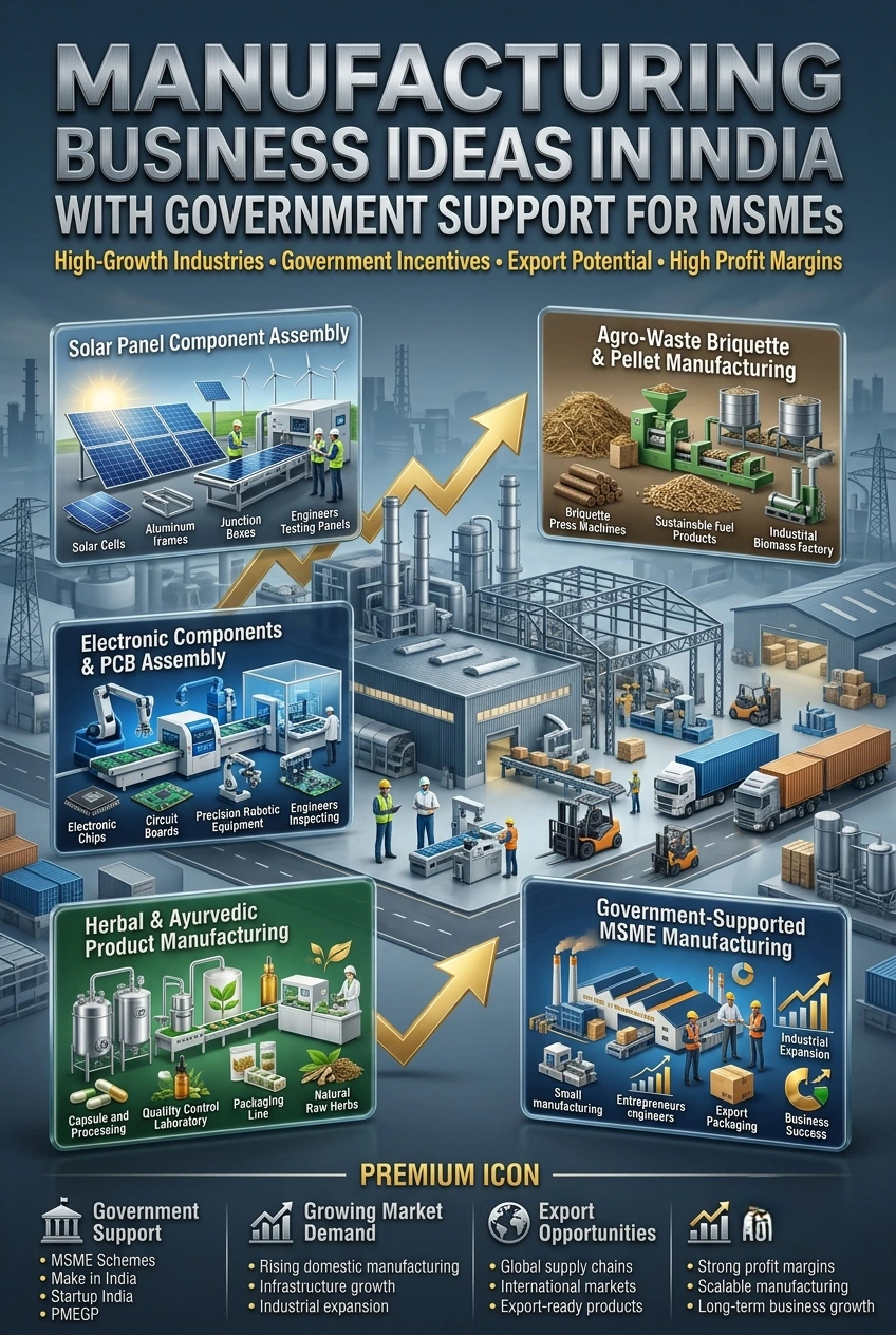 Manufacturing Business Ideas in India with Government Support for MSMEs
