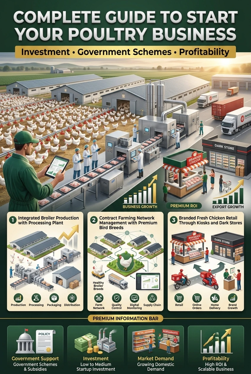 Integrated poultry business in India with modern poultry farm