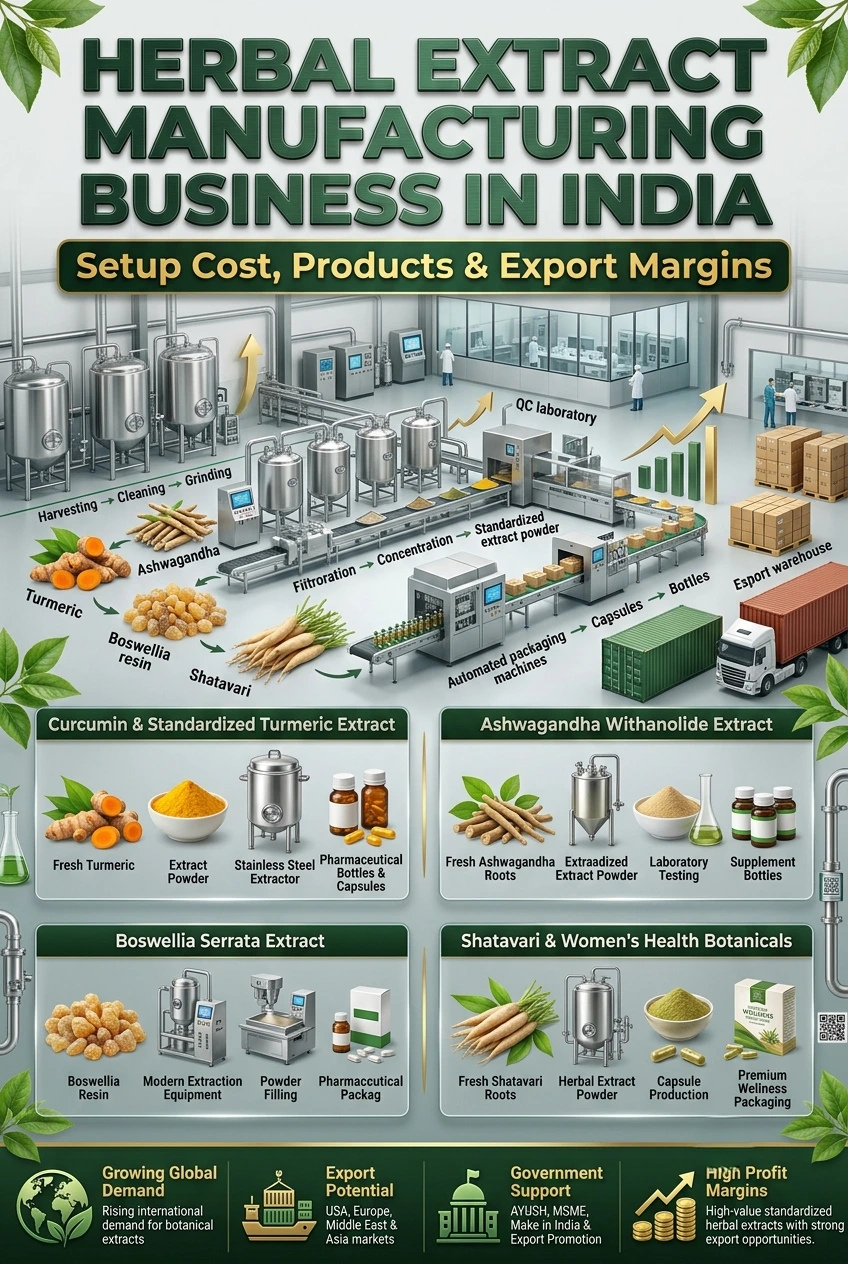 Herbal extract manufacturing business in India