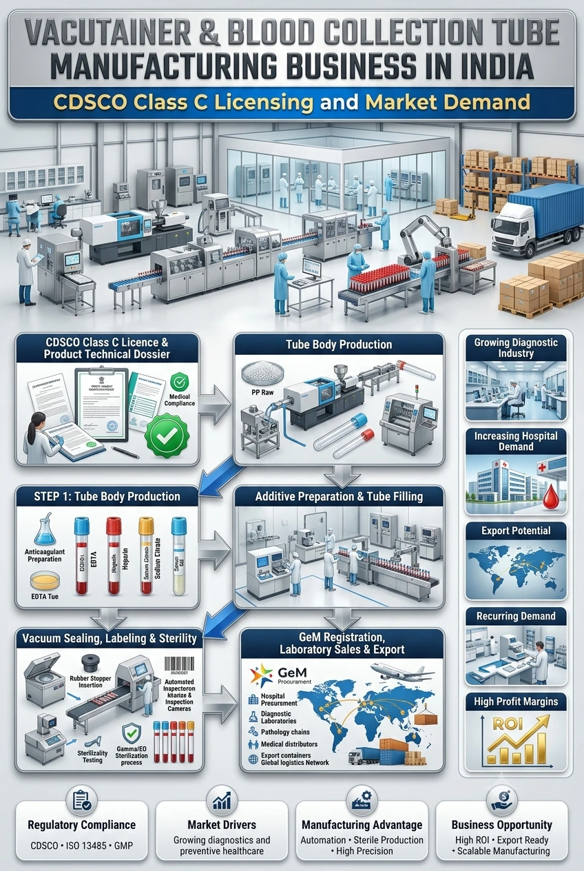 Vacutainer Manufacturing Business in India: CDSCO License