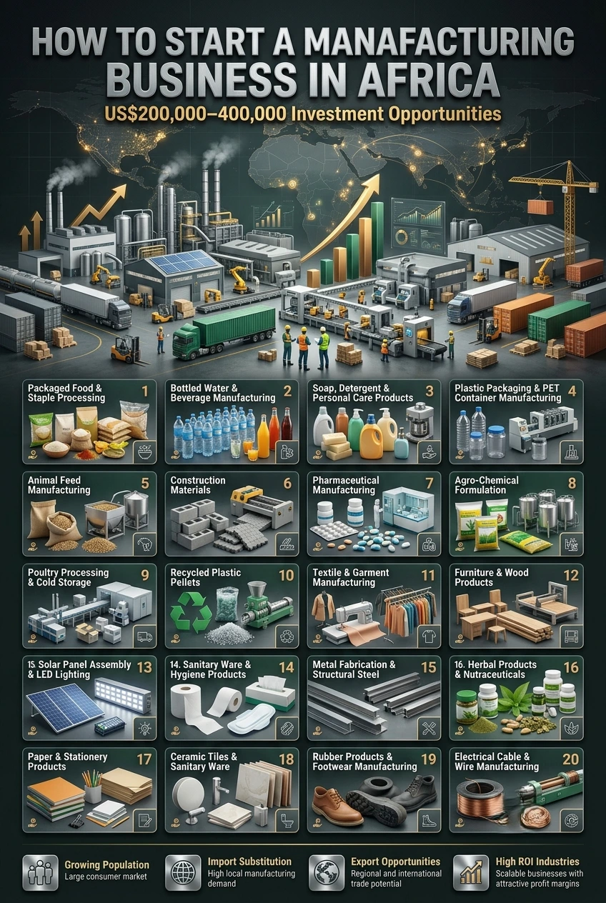 How to Start a Manufacturing Business Ideas in Africa