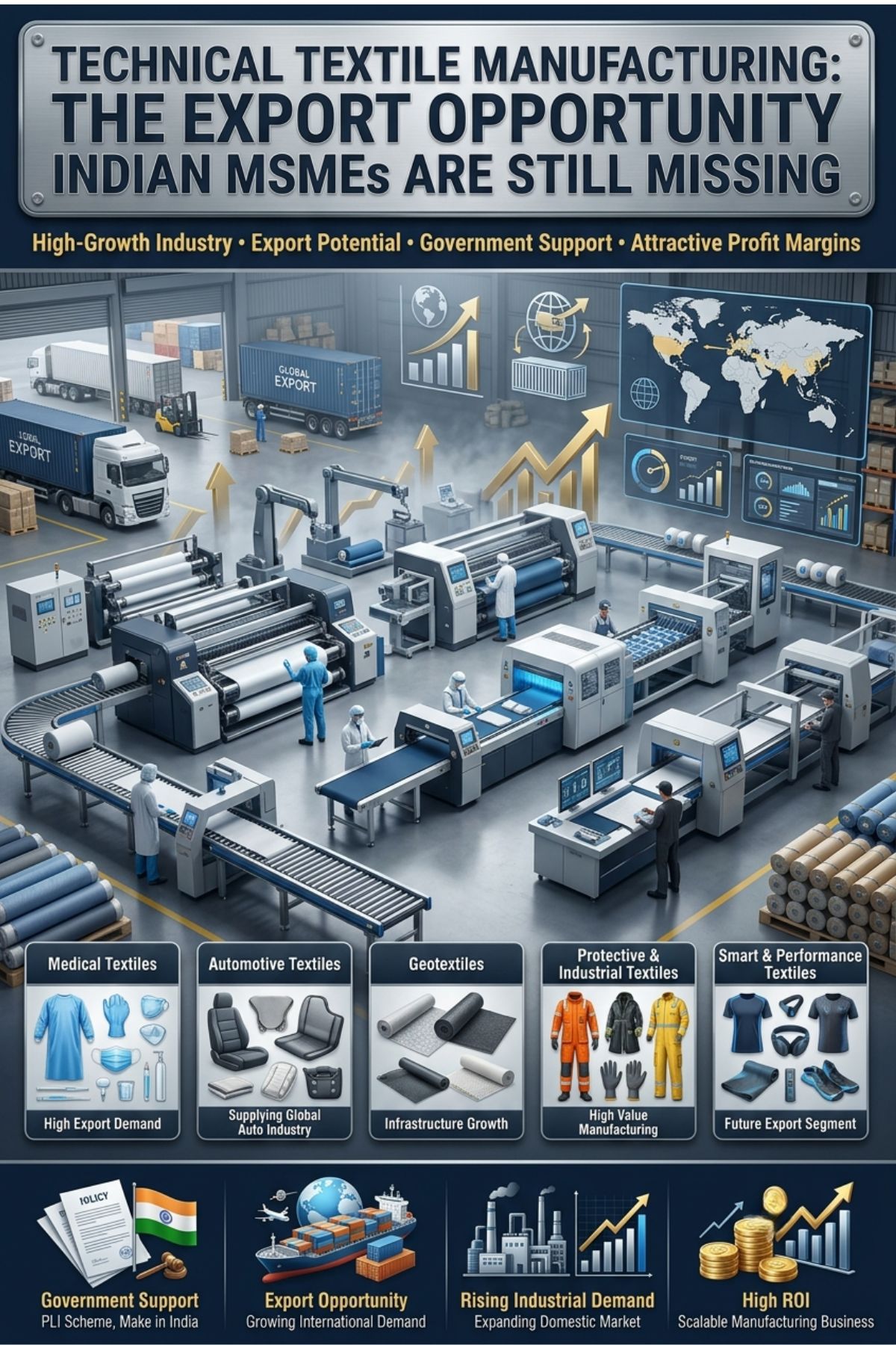 Technical textile manufacturing plant in India producing nonwoven fabrics