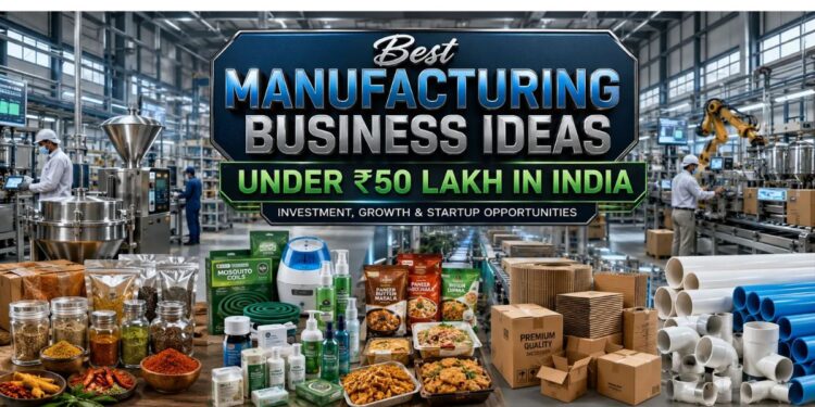 Best Manufacturing Business Ideas Under ₹50 Lakh in India