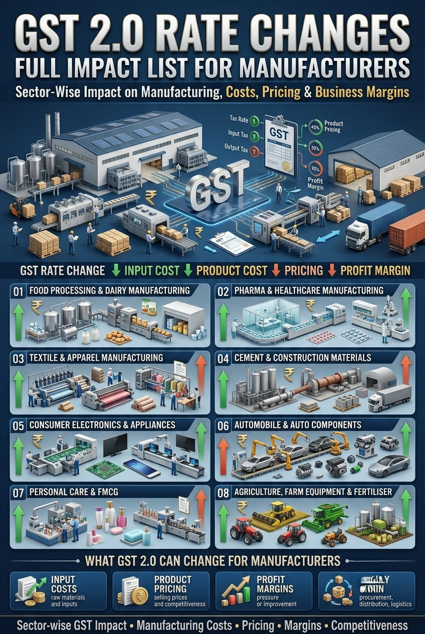 GST 2.0 rate changes and impact on Indian manufacturers
