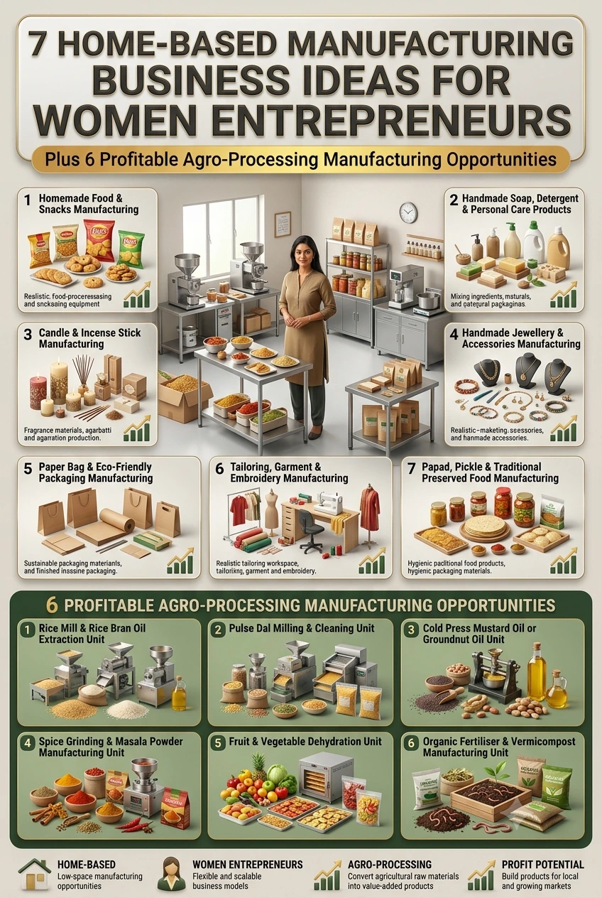 7 home based manufacturing business ideas for women in India