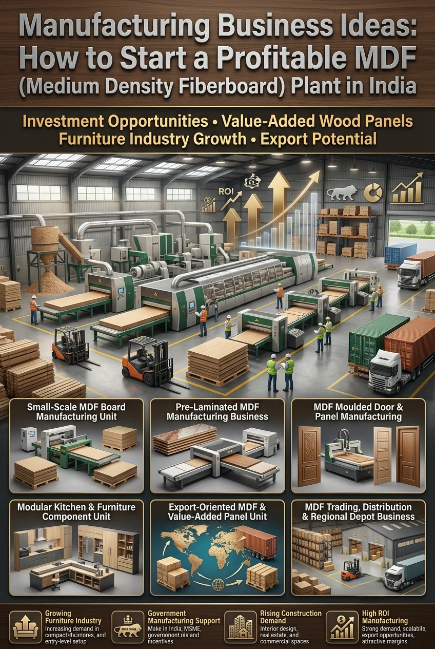 MDF Manufacturing Business in India – Modern Medium Density Fiberboard Production Plant